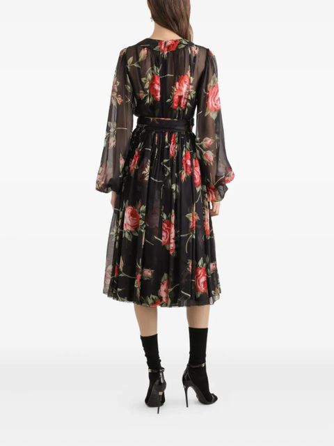 Dolce & Gabbana floral midi dress - Black