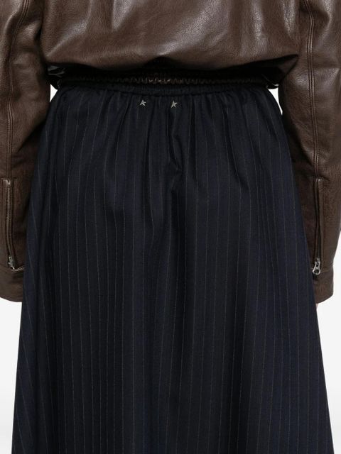 Golden Goose pinstripe button-detailing midi A-line skirt - Blue