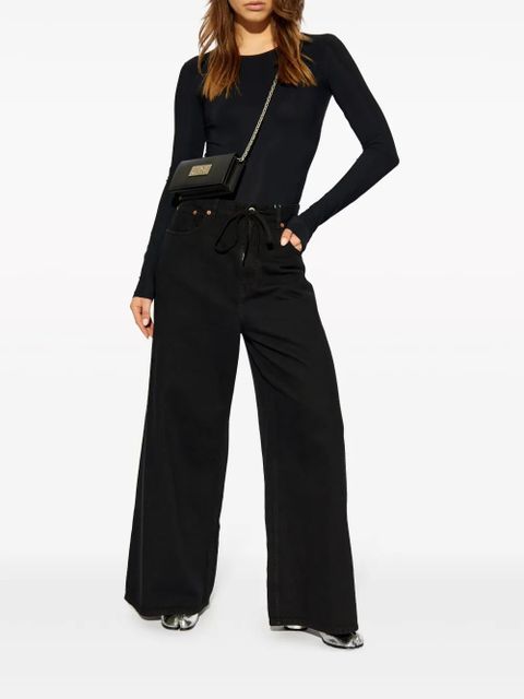 MM6 Maison Margiela numbers-motif bodysuit - Black