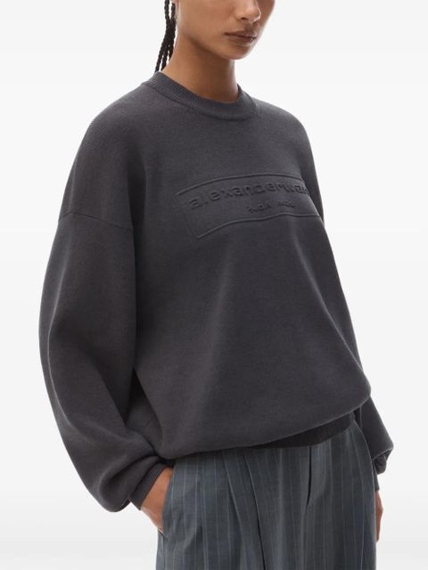 Alexander Wang logo-embossed sweater - Grey
