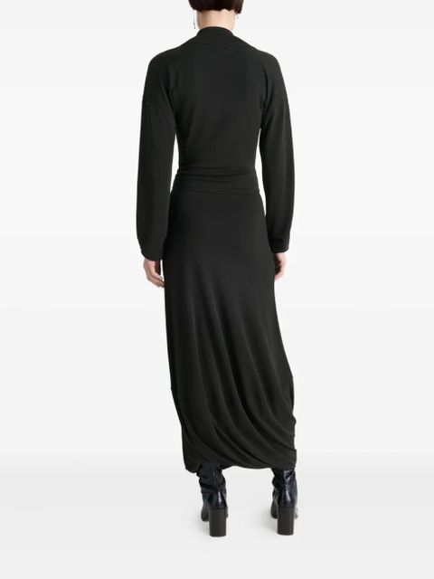 LEMAIRE draped V-neck dress - Black