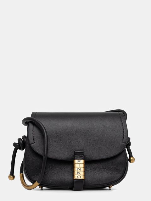 Pinko torebka skórzana kolor czarny 103831 A1ZX - zdjęcie produktu nr 1