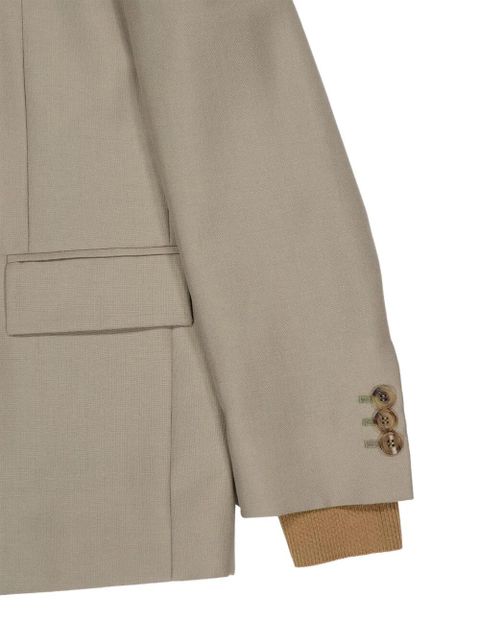 Miu Miu detachable-collar single-breasted blazer - Neutrals