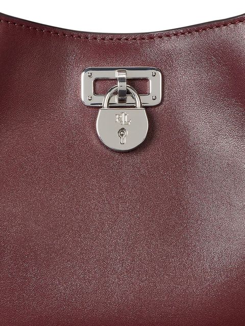 Lauren Ralph Lauren torebka skórzana kolor bordowy 431966750