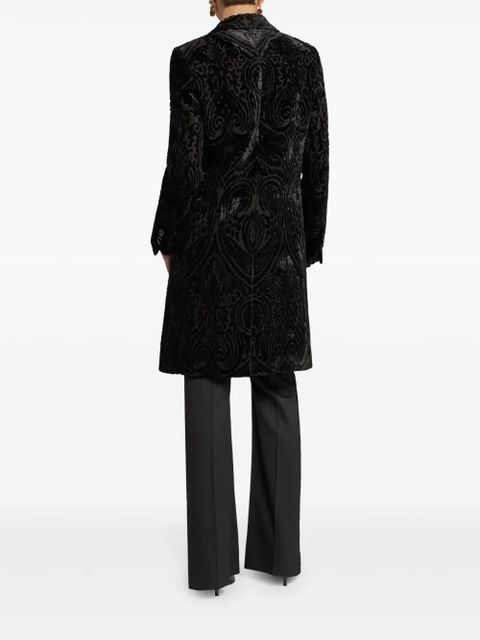 ETRO velvet jacquard coat - Black