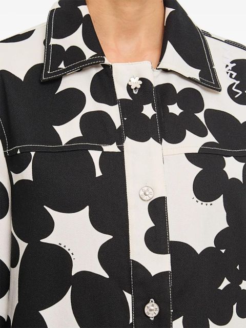 Marni floral-print jacket - Black