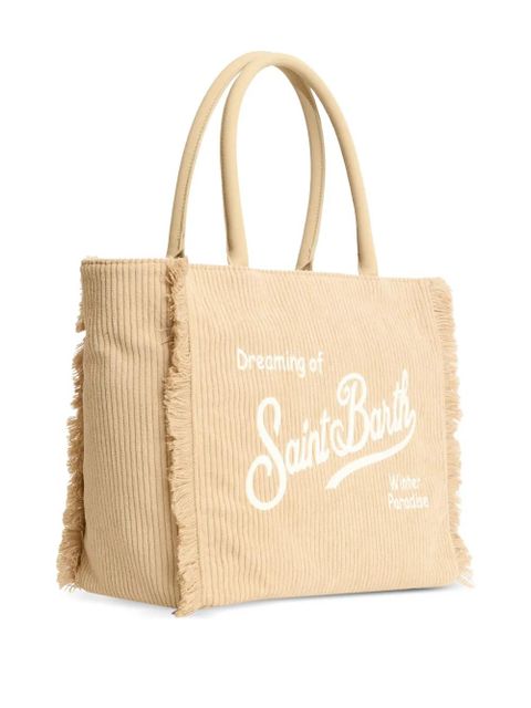 MC2 Saint Barth corduroy fringed vanity bag - Neutrals