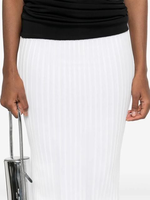 Sportmax ribbed-knit midi skirt - White