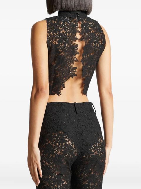 Manière De Voir lace open-back top - Black