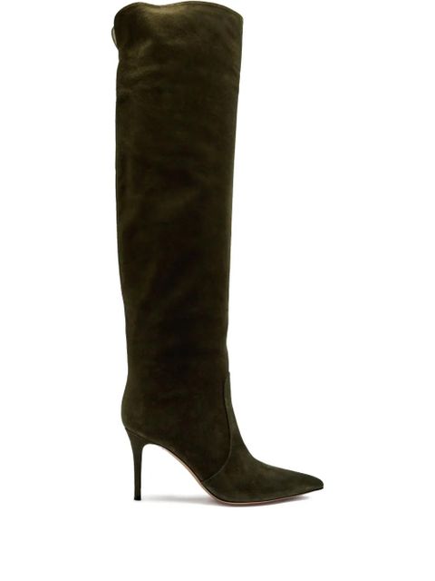 Gianvito Rossi 90mm Hansen suede over-the-knee boots - Green - zdjęcie produktu nr 1