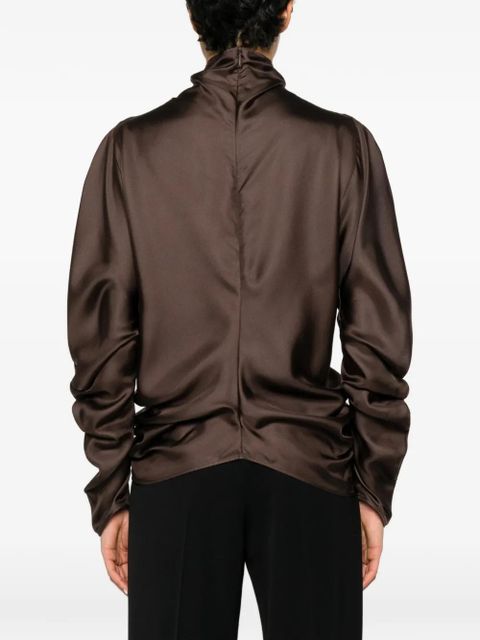 The Row Miles ruffled bodysuit - Brown