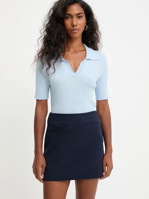 Answear.LAB bluzka damska kolor niebieski gładka