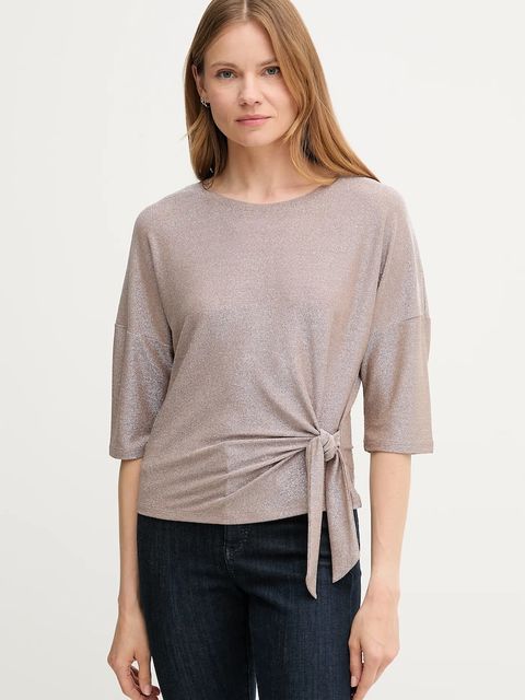 OUI bluzka damska kolor beżowy gładka 93869 - zdjęcie produktu nr 1