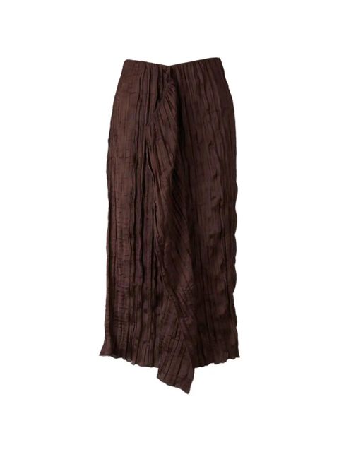 STAUD ruffled midi skirt - Brown - zdjęcie produktu nr 1