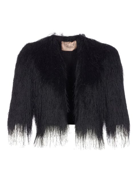 TWINSET fringed crew-neck jacket - Black - zdjęcie produktu nr 1