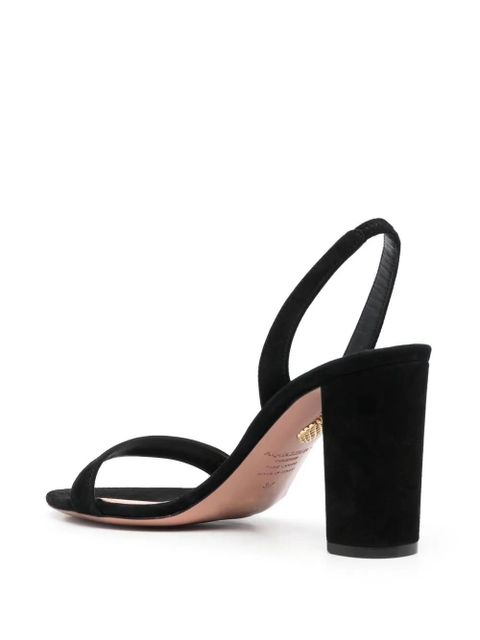 Aquazzura 90mm heeled suede sandals - Black