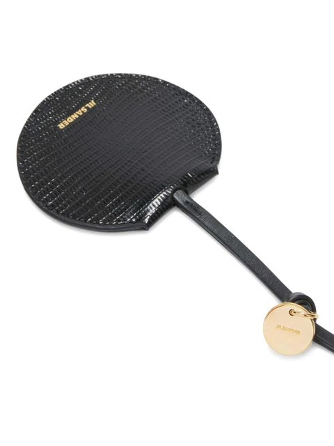 Jil Sander logo-stamp lizard-effect leather keyring - Black - zdjęcie produktu nr 2