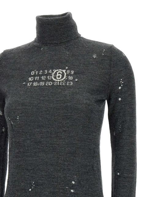 MM6 Maison Margiela distressed wool sweater - Grey - zdjęcie produktu nr 2