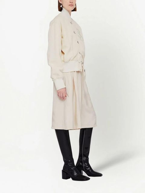 Jil Sander appliqué-logo bomber jacket - White