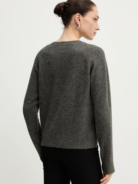 Morgan sweter z domieszką wełny damski kolor szary lekki MFETE
