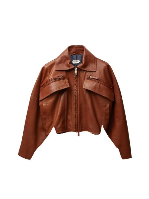 Versace pocket zip leather jacket - Brown - zdjęcie produktu nr 1
