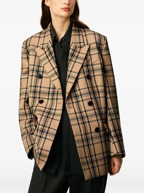 AMI Paris checked double-breasted blazer - Neutrals