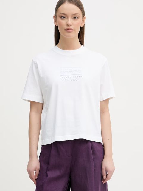 Calvin Klein Jeans T-shirt damski bawełniany - zdjęcie produktu nr 1