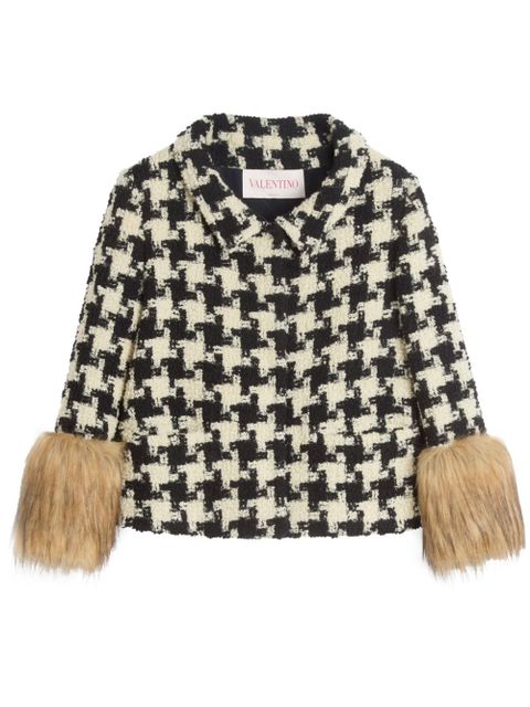 Valentino Garavani houndstooth tweed jacket - Neutrals