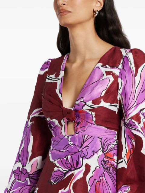 Aje Inflorescence midi dress - Red