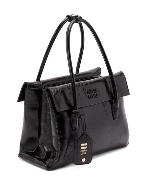 Miu Miu Solitaire leather shoulder bag - Black