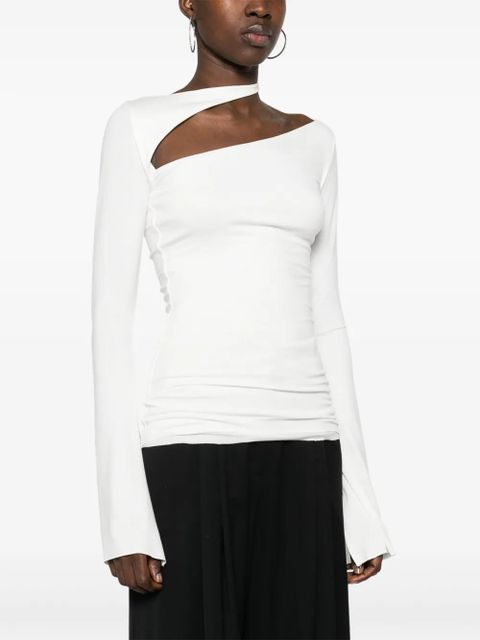 MANURÍ Sandy cut out-detail blouse - White