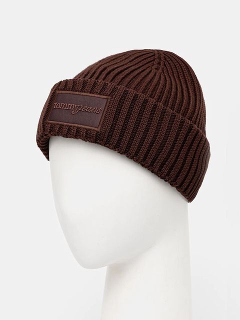 Tommy Jeans czapka bawełniana kolor brązowy AW0AW17909 - zdjęcie produktu nr 2