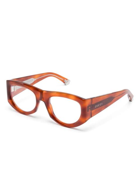 Gucci Eyewear rectangle-frame glasses - Brown - zdjęcie produktu nr 2