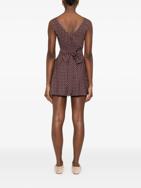 Faithfull the Brand Graciela polka-dot mini dress - Brown