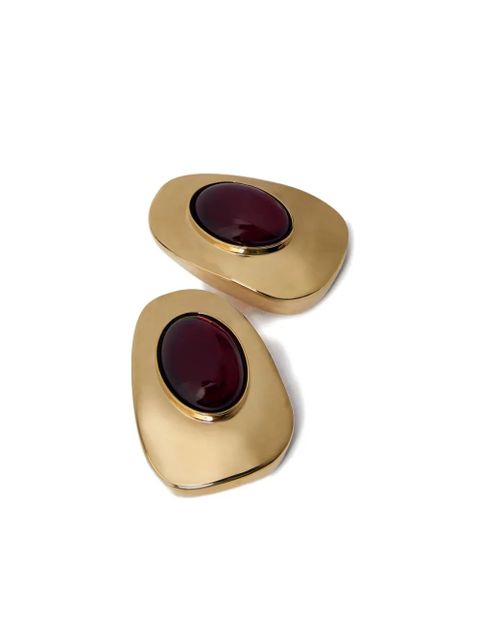 Saint Laurent hammered cabochon-setting earrings - Gold - zdjęcie produktu nr 2