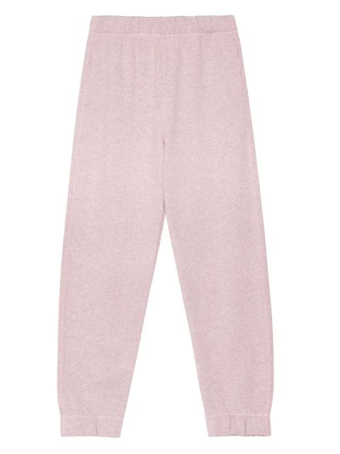 GANNI elastic-cuff cotton trousers - Pink