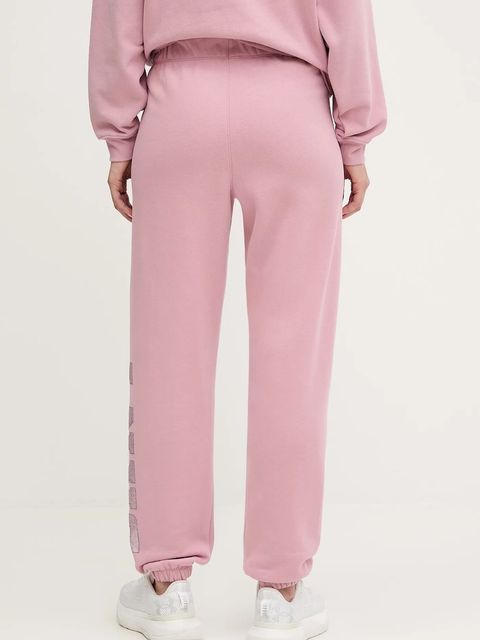 Dkny spodnie dresowe damskie kolor różowy z aplikacją DP5P3737 - zdjęcie produktu nr 2