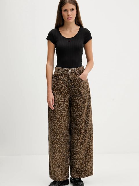 Tommy Jeans jeansy damskie kolor brązowy DW0DW21833 - zdjęcie produktu nr 2