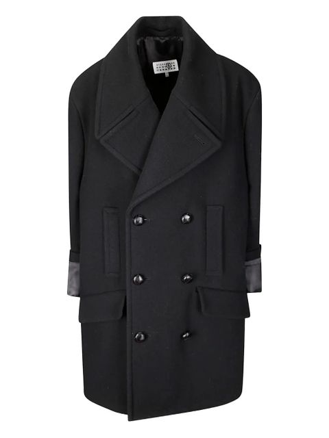 MM6 Maison Margiela pocketed double-breasted coat - Black - zdjęcie produktu nr 1