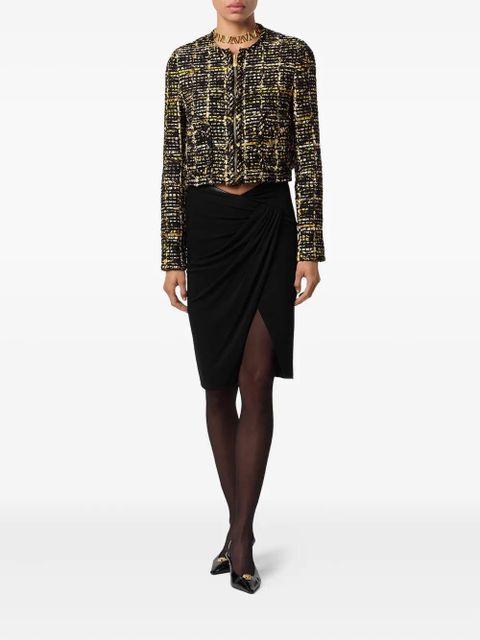 Versace tweed zip-front jacket - Black
