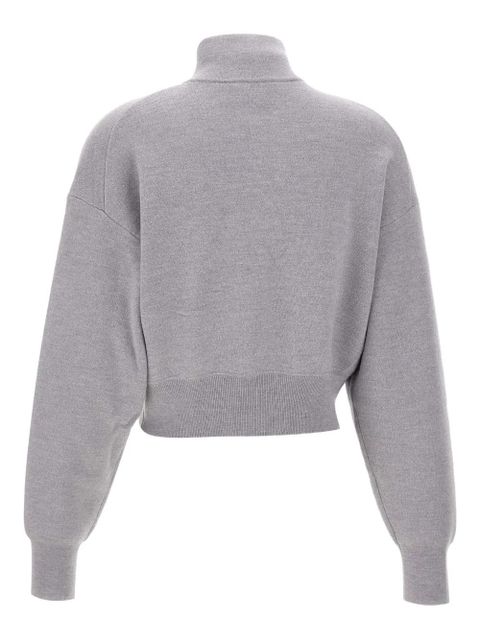 Victoria Beckham high-neck zip-front sweatshirt - Grey