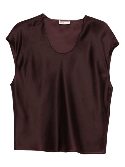 KHAITE Barbo scoop-neck silk top - Purple - zdjęcie produktu nr 1