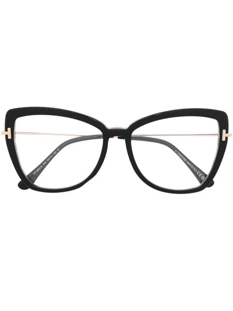 TOM FORD Eyewear tortoiseshell-effect cat-eye glasses - Black - zdjęcie produktu nr 1