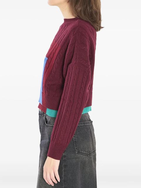 LOEWE x Albers double-layer hem sweater - Red