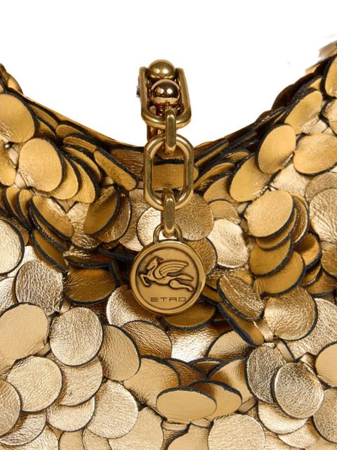 ETRO Vela laminated-sequin small shoulder bag - Gold
