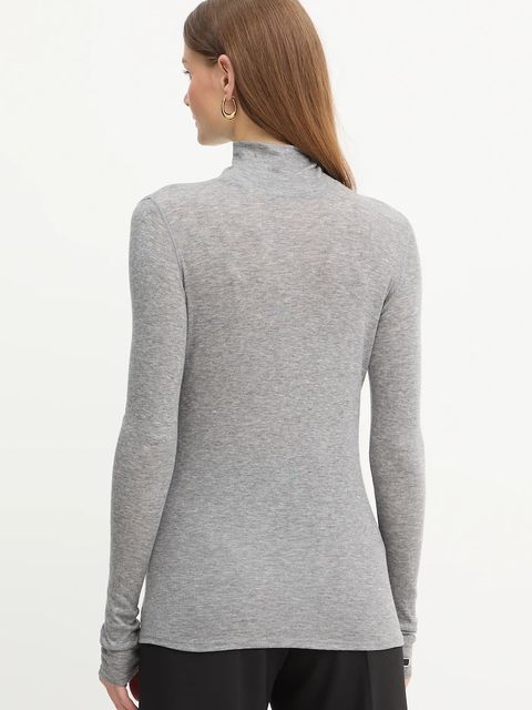 Elisabetta Franchi sweter z dodatkiem wełny damski kolor szary lekki MD61B56E2 - zdjęcie produktu nr 2