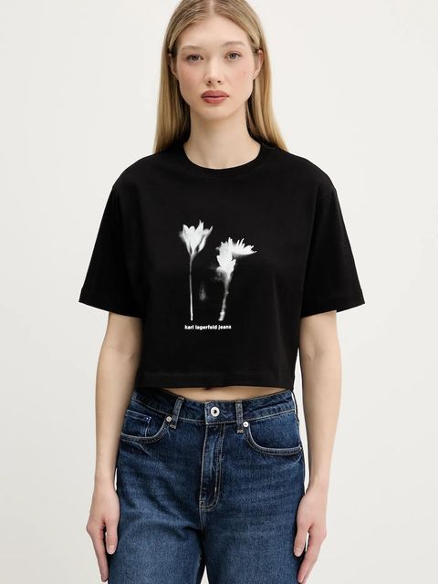 Karl Lagerfeld Jeans t-shirt bawełniany damski kolor czarny A3W17040 - zdjęcie produktu nr 1