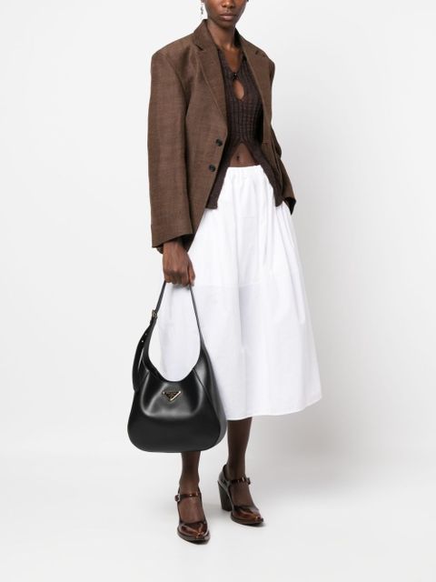 Prada triangle-logo leather shoulder bag - Black - zdjęcie produktu nr 2