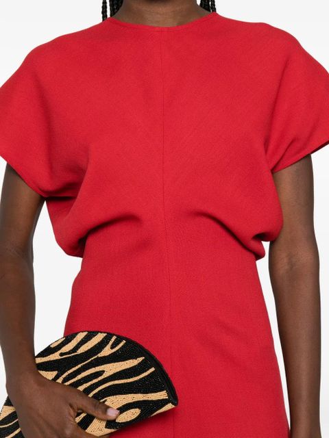TOTEME slouch-waist short-sleeve midi dress - Red