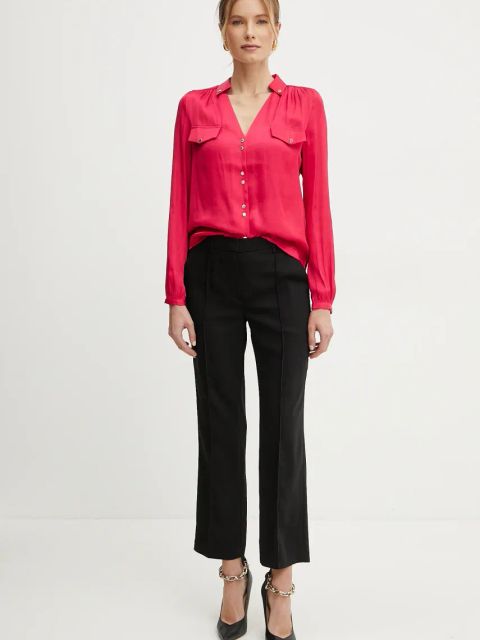 Morgan koszula CIBILE damska kolor czerwony regular z kołnierzykiem klasycznym CIBILE